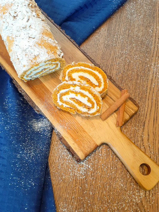 Roulé à la Citrouille, Noix de Grenoble et Fromage à la Crème