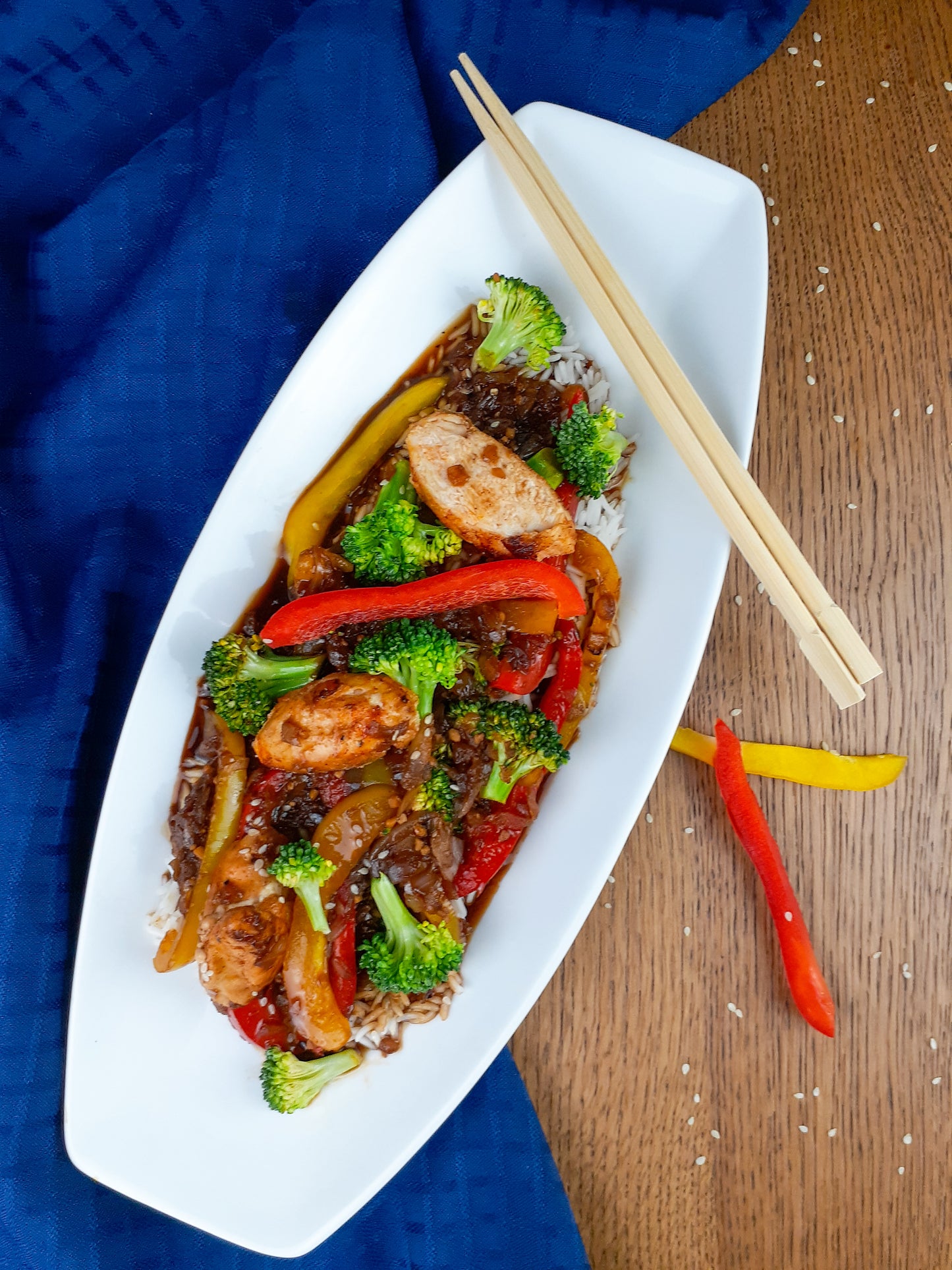 Poulet Teriyaki avec Poivrons et Brocolis