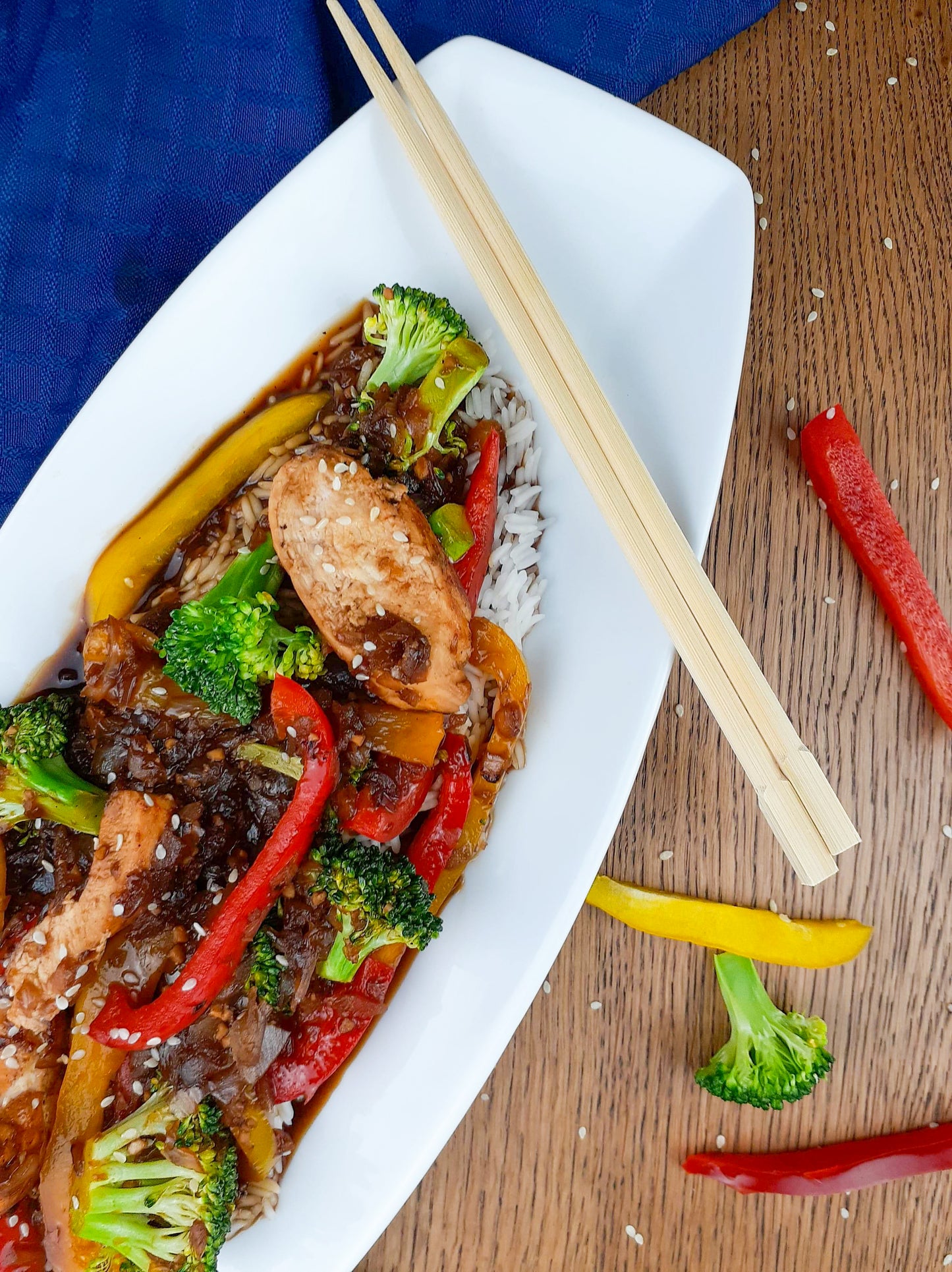 Poulet Teriyaki avec Poivrons et Brocolis